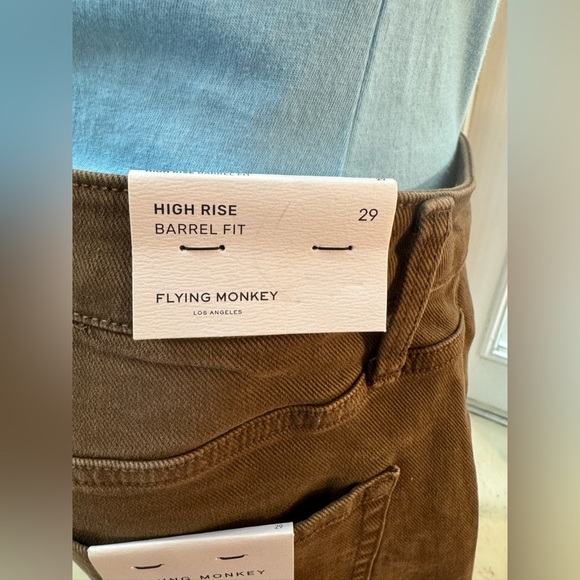 Brown Wide-Leg Barrel Fit Pants - Easel - Picture 5 of 6